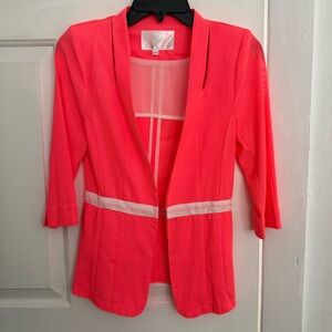 Women's Coral Pink Open Blazer Jacket